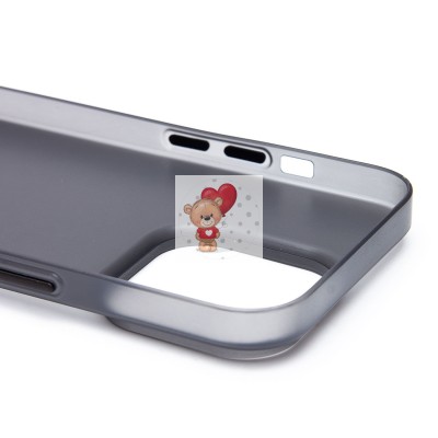 Чехол-накладка для Apple iPhone 14 Pro (матово-прозрачный/черный) PC091