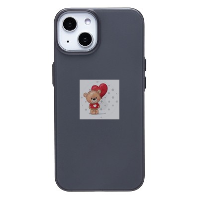 Чехол-накладка для iPhone 13 (матово-прозрачный/черный) PC091