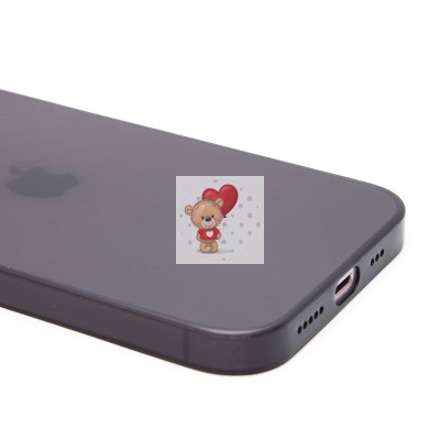 Чехол-накладка для iPhone 13 (матово-прозрачный/черный) PC091