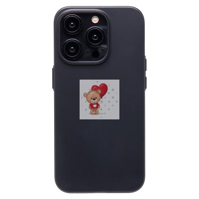 Чехол-накладка для Apple iPhone 15 Pro (матово-прозрачный/черный) PC091