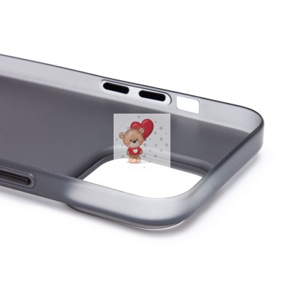 Чехол-накладка для Apple iPhone 15 Pro (матово-прозрачный/черный) PC091