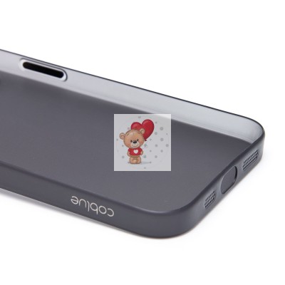 Чехол-накладка для Apple iPhone 15 Pro (матово-прозрачный/черный) PC091