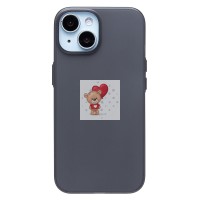 Чехол-накладка для Apple iPhone 15 (матово-прозрачный/черный) PC091