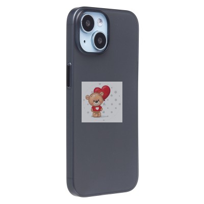 Чехол-накладка для Apple iPhone 15 (матово-прозрачный/черный) PC091