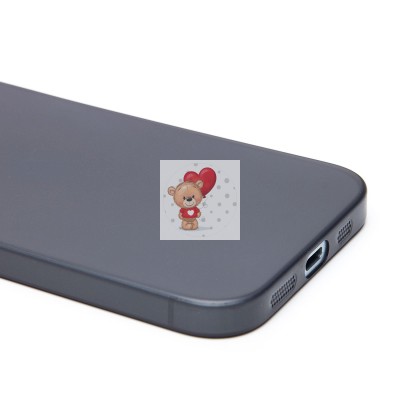 Чехол-накладка для Apple iPhone 15 (матово-прозрачный/черный) PC091