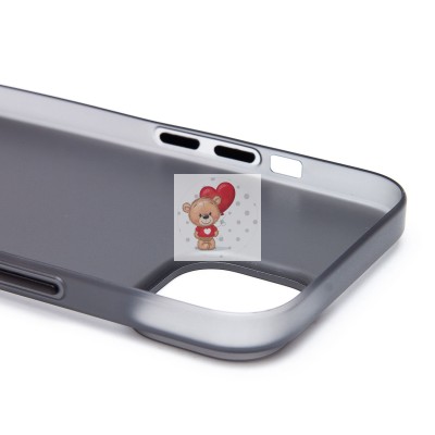 Чехол-накладка для Apple iPhone 15 (матово-прозрачный/черный) PC091