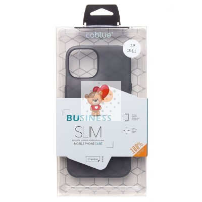 Чехол-накладка для Apple iPhone 15 (матово-прозрачный/черный) PC091