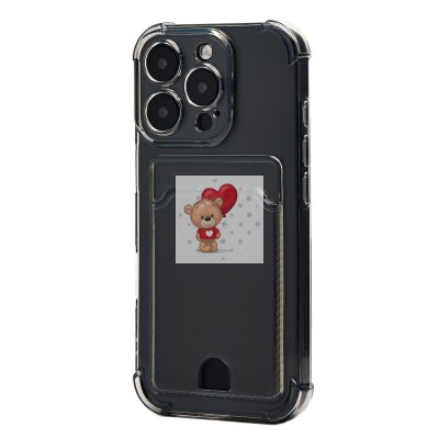 Чехол-накладка c картхолдером для Apple iPhone 16 Pro (черный) SC276