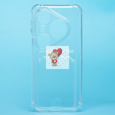 Чехол-накладка с картхолдером для Huawei Pura 80 Pro (прозрачный) SC276