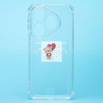 Чехол-накладка с картхолдером для Huawei Pura 80 (прозрачный) SC276