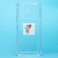 Чехол-накладка с картхолдером для Tecno Spark 40 (прозрачный) SC276