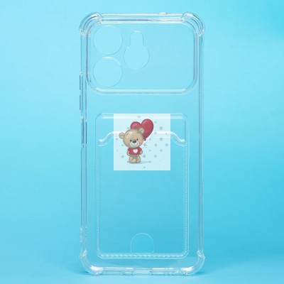 Чехол-накладка с картхолдером для Tecno Spark 40 (прозрачный) SC276