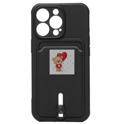 Чехол-накладка с картхолдером для Apple iPhone 13 Pro (черный) SC304