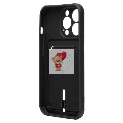 Чехол-накладка с картхолдером для Apple iPhone 13 Pro (черный) SC304 Чехол-накладка с картхолдером для Apple iPhone 13 Pro (черный) SC304