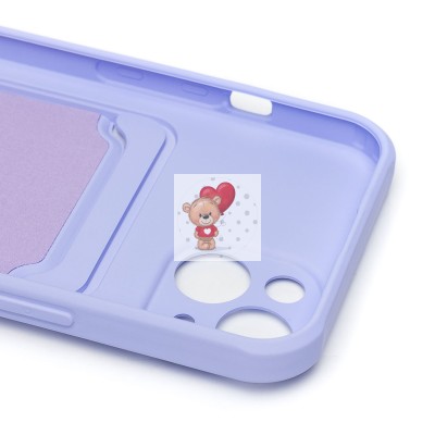 Чехол-накладка с картхолдером для Apple iPhone 14 (светло-фиолетовый) SC304