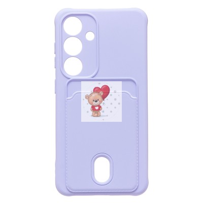 Чехол-накладка с картхолдером для Samsung Galaxy S24 (светло-фиолетовый) SC304