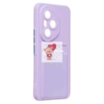 Чехол-накладка с картхолдером для Honor 400 Pro Global (светло-фиолетовый) SC337