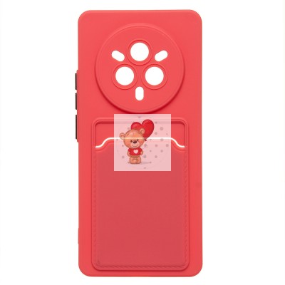 Чехол-накладка с картхолдером для Realme 14 Pro (бордовый) SC337