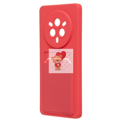 Чехол-накладка с картхолдером для Realme 14 Pro (бордовый) SC337