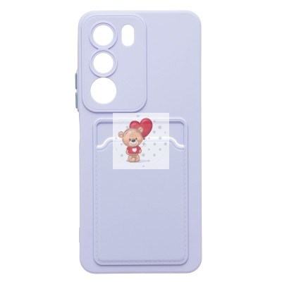 Чехол-накладка с картхолдером для Realme C71 (светло-фиолетовый) SC337