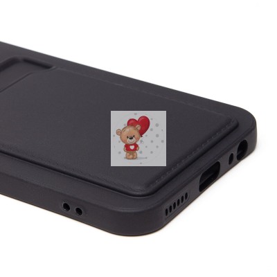 Чехол-накладка с картхолдером для Tecno Spark 40 Pro (черный) SC337