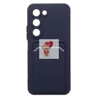 Чехол-накладка с картхолдером для Tecno Spark 40 Pro (темно- голубой) SC337