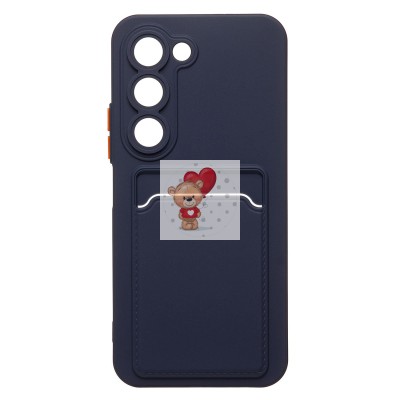 Чехол-накладка с картхолдером для Tecno Spark 40 Pro (темно- голубой) SC337