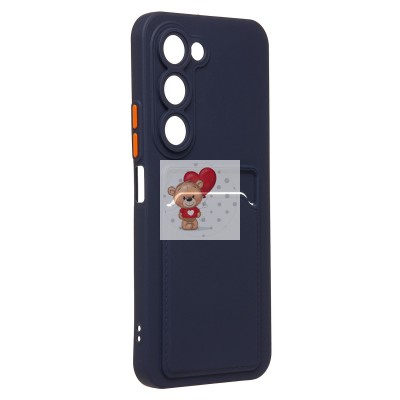 Чехол-накладка с картхолдером для Tecno Spark 40 Pro (темно- голубой) SC337