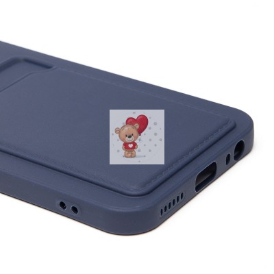 Чехол-накладка с картхолдером для Tecno Spark 40 Pro (темно- голубой) SC337