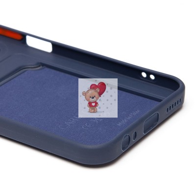 Чехол-накладка с картхолдером для Tecno Spark 40 Pro (темно- голубой) SC337