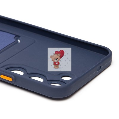 Чехол-накладка с картхолдером для Tecno Spark 40 Pro (темно- голубой) SC337