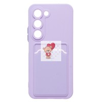 Чехол-накладка с картхолдером для Tecno Spark 40 Pro (светло-фиолетовый) SC337