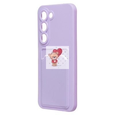 Чехол-накладка с картхолдером для Tecno Spark 40 Pro (светло-фиолетовый) SC337