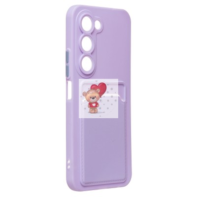 Чехол-накладка с картхолдером для Tecno Spark 40 Pro (светло-фиолетовый) SC337