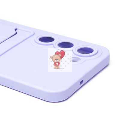 Чехол-накладка с картхолдером для Tecno Spark 40 Pro (светло-фиолетовый) SC337