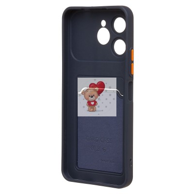 Чехол-накладка с картхолдером для Tecno Spark 40 (темно- голубой) SC337