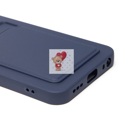 Чехол-накладка с картхолдером для Tecno Spark 40 (темно- голубой) SC337