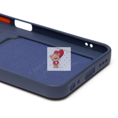 Чехол-накладка с картхолдером для Tecno Spark 40 (темно- голубой) SC337