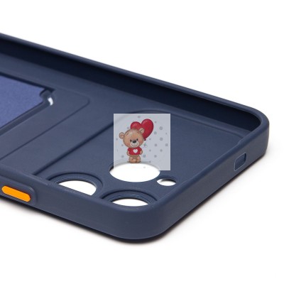 Чехол-накладка с картхолдером для Tecno Spark 40 (темно- голубой) SC337