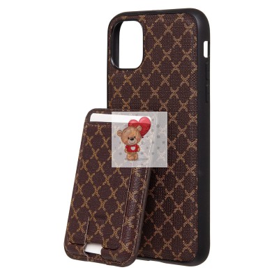 Чехол-накладка c картхолдером для Apple iPhone 11 (кофейный) SM022 SafeMag