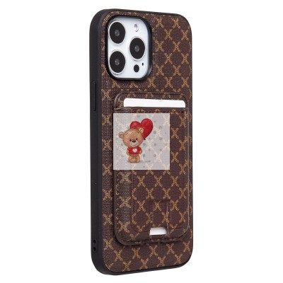 Чехол-накладка c картхолдером для Apple iPhone 13 Pro Max (кофейный) SM022 SafeMag