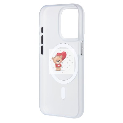 Чехол-накладка для Apple iPhone 15 Pro (белый/матово-прозрачный) SM038 SafeMag