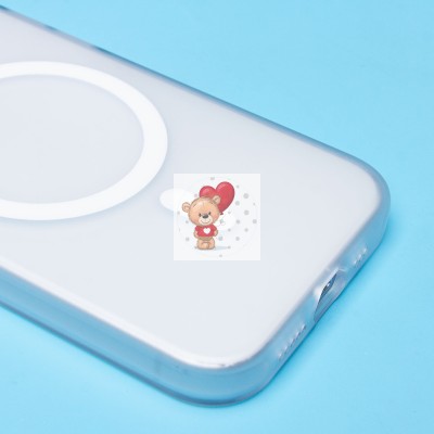 Чехол-накладка для Apple iPhone 15 Pro (белый/матово-прозрачный) SM038 SafeMag