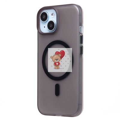 Чехол-накладка для Apple iPhone 15 (черный/матово-прозрачный) SM038 SafeMag Чехол-накладка для Apple iPhone 15 (черный/матово-прозрачный) SM038 SafeMag