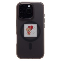 Чехол-накладка для Apple iPhone 16 Pro (черный/матово-прозрачный) SM038 SafeMag