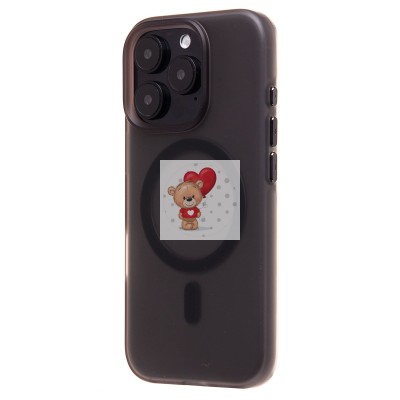 Чехол-накладка для Apple iPhone 16 Pro (черный/матово-прозрачный) SM038 SafeMag