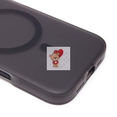 Чехол-накладка для Apple iPhone 16 Pro (черный/матово-прозрачный) SM038 SafeMag