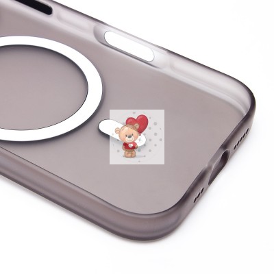 Чехол-накладка для Apple iPhone 16 Pro (черный/матово-прозрачный) SM038 SafeMag