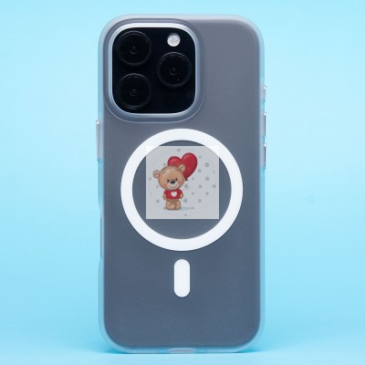 Чехол-накладка для Apple iPhone 16 Pro (белый/матово-прозрачный) SM038 SafeMag Чехол-накладка для Apple iPhone 16 Pro (белый/матово-прозрачный) SM038 SafeMag