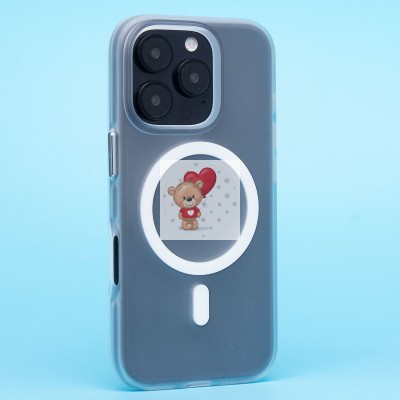 Чехол-накладка для Apple iPhone 16 Pro (белый/матово-прозрачный) SM038 SafeMag Чехол-накладка для Apple iPhone 16 Pro (белый/матово-прозрачный) SM038 SafeMag